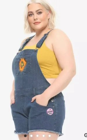 Disney Pixar Up‎ Junior Wilderness Explorer Embroidered Denim Shortalls Size XL thumbnail 1