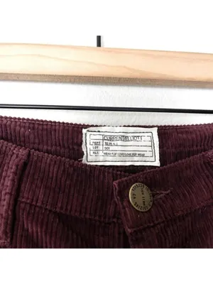 Current/Elliott Velvet Straight Leg Pant 10 Wine Mid Rise Pockets Corduroy thumbnail 3