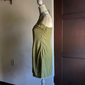 PRINCESS POLLY | Sage Green Slip style Cross neck Halter Mini Dress | Size 4 thumbnail 4