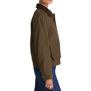 NWD Madewell The Billie Short Jacket Trench Green Barn Coat Women’s XL thumbnail 2