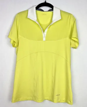 Annika Cutter & Buck Womens Medium Green Golf Polo Collar Half Button Down Shirt thumbnail 1