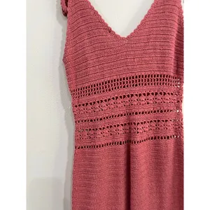 Forever 21 Pink Crochet Knit Mini‎ Dress Y2K Coquette Size Small thumbnail 7