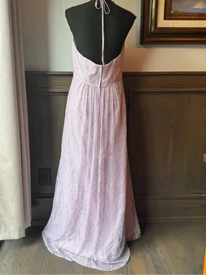 David's Bridal Lilac Lace Halter Gown 12 EUC thumbnail 4