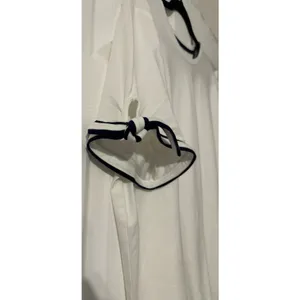NWT Jones New York Signature Women XXL White Popover Tie Sleeve Short Sleeve Top thumbnail 2
