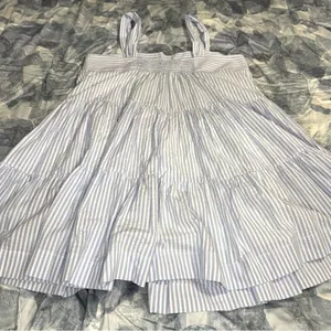 MINKPINK Blue and White Yasamin Cotton Tiered Mini Dress thumbnail 14