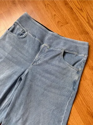 Halara Flex High Waisted Pockets Baggy Wide Leg Washed Casual Jeans Size Large thumbnail 5