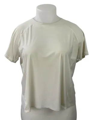 Lululemon Womens White Short Sleeve Overlap Back Activewear Tee T-shirt Top 12 thumbnail 1