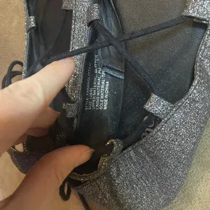 Rue 21 Glitter Lace-Up Flats – Silver Sparkle, Size 8/9 – Preowned thumbnail 3