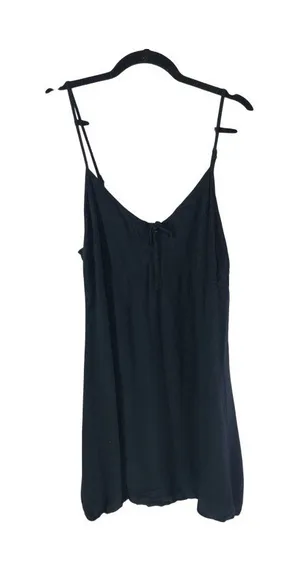 Hollister Black Sleeveless Adjustable Strap Babydoll Dress Size L 100% Viscose thumbnail 1
