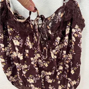 Free People Intimately Bodysuit Womens S Brown Floral Lace Ruffle Thong thumbnail 5