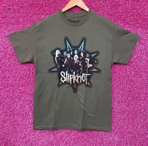 Slipknot Band Group Portrait Star Crest Green T-Shirt Large thumbnail 1