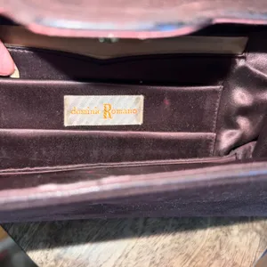 Dominic Romano Suede‎ Clutch Bag Evening Purse Party Elegant Brown thumbnail 4