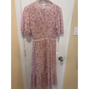 Fleur de Lis Lace Midi Dress BY SUGARLIPS MAUVE COLOR SIZE M thumbnail 5