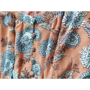 Madewell Sheer-Sleeve Button-Front Midi Dress in Gathered Blooms Rust Size 12 thumbnail 5