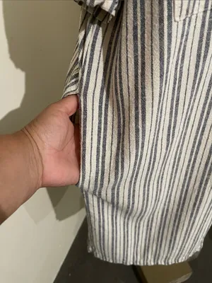 Universal Threads Striped Button-Front Mini Dress in Gray and White thumbnail 5