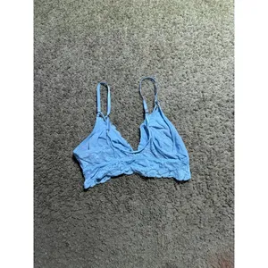 Aerie Light Blue Floral Lace Bralette V-Neck Mesh Adjustable Straps‎ Small thumbnail 4