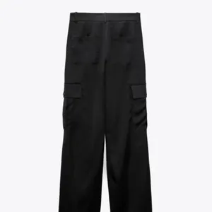 ZARA Satin Cargo Pants Black thumbnail 2