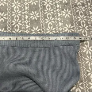 NWOT Abercrombie & Fitch Ribbed‎ Kick Flare High Rise Sweater Pant Blue Large thumbnail 12