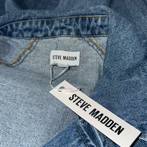 NWT Steve Madden Short Denim Trench Jacket Blue Denim Blue Medium thumbnail 6
