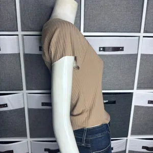 American Eagle Outfitters Ribbed Henley Top Tan Size Medium thumbnail 7