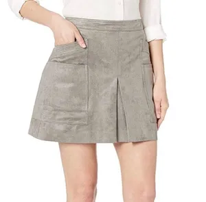 BCBGMAXAZRIA Grey Suede Skirt thumbnail 4