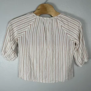 Savanna Jane Size Large Embroidered Boho Peasant Top Tie Festival Hippie Blouse‎ thumbnail 4