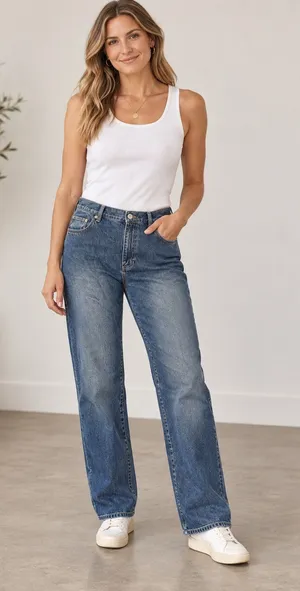 Ralph Lauren Jeans Co straight leg medium wash pants size 14W classic thumbnail 1