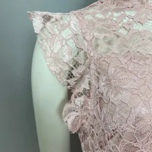 Enfocus Studio Lace Sheath Dress Women 8 Blush Pink Mock Neck Flutter Sleeve‎ thumbnail 11