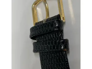 Vintage moulin women watch floating crystals gold tone 33mm black running thumbnail 7