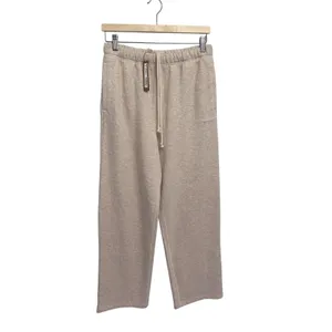 SKIMS Small Oatmeal Heather Cotton Fleece Classic Straight Leg Pants NWT thumbnail 5