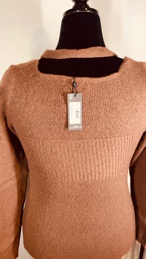 NEW Halter Sweater Dress XL Pretty Little Thing in Chocolate Camel Brown Plus size thumbnail 3