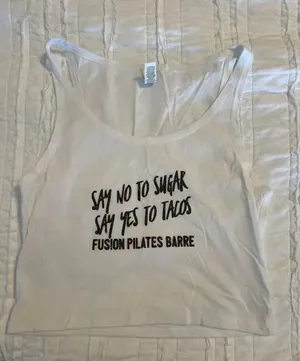 Bella Canvas White Tank Top with Black Label thumbnail 2