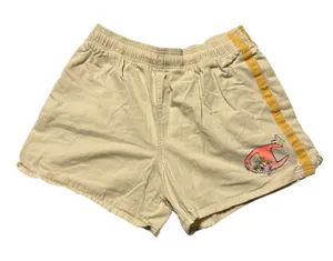 Champion tan pull on shorts side stripe logo floral size medium drawstring thumbnail 1
