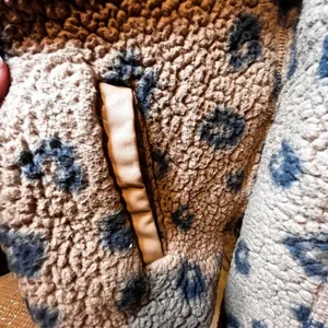 Abercrombie & Fitch M Leopard Fleece Sherpa Soft Pullover Jacket Animal Print thumbnail 6