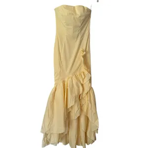 NWT Babyboo Angelina Maxi Dress Lemon Yellow Size Small thumbnail 3