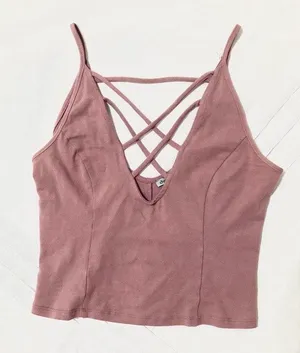 Charlotte Russe Dusty Rose Crop Top thumbnail 1