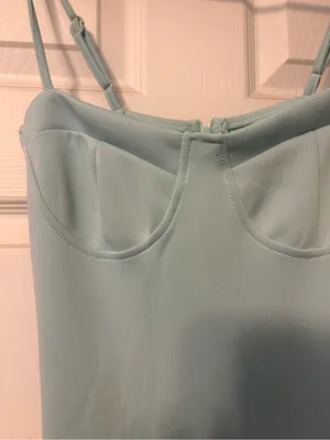 Light Blue Spaghetti Strap midi Dress thumbnail 3