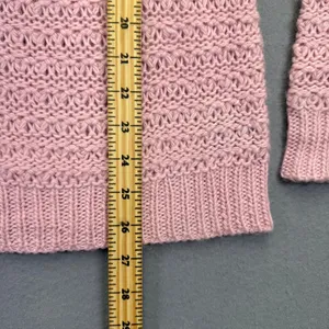 Lauren Ralph Lauren Pink Alpaca Blend Open Knit Crewneck Sweater Womens Medium thumbnail 4