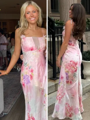FOR LOVE & LEMONS Lisa Maxi Dress in Pink Size Large thumbnail 2