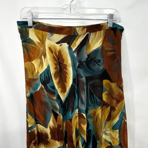 Jones NY Size 12 Maxi Skirt Silk Brown Floral‎ Y2K Fairy Grunge Whimsigoth 640 thumbnail 3