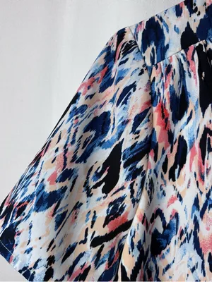 The Limited Ikat V-Neck Shift Dress Blue Pink Size Large NWT thumbnail 8