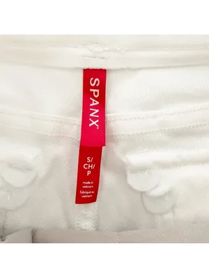 Spanx Stretch Twill Cropped Wide Leg Bright White Size Small Coastal Neutral thumbnail 6