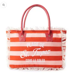 Saint Tropez Tote Bag-Red/Stripe thumbnail 1