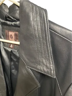 vintage Y2K 90s Anne Klein Midi Leather Trench Coat Matrix classic Mobwife thumbnail 6