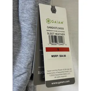 Gaiam Serenity Flow Hoodie‎ Womens Small Sleet Heather Grey Quarter Zip Pullover thumbnail 7