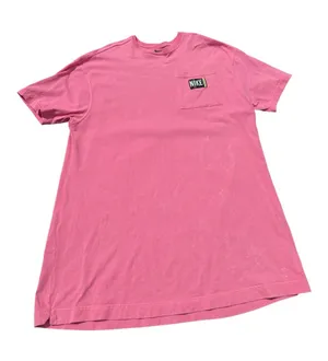 Nike Sportswear Retro 90s Washed T-Shirt Dress Pink Oversized Cotton Crew XL thumbnail 1