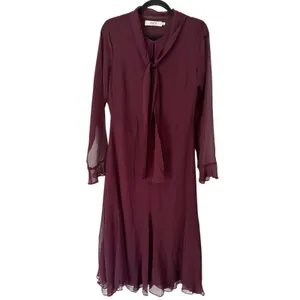 ASTR The Label Purple Chiffon Tie Neck Midi Dress Size Medium thumbnail 2