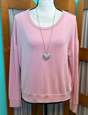 Splendid Light Pink long sleeve Sweater thumbnail 1