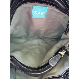 The Sak Mix Texture Patent Leather Suede Contrast Stitch Hobo Satchel Bag thumbnail 4