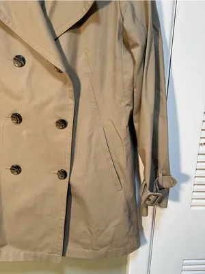 Juicy Couture Women's Size XL Double Breasted Trench Coat Beige Raincoat Lined thumbnail 4